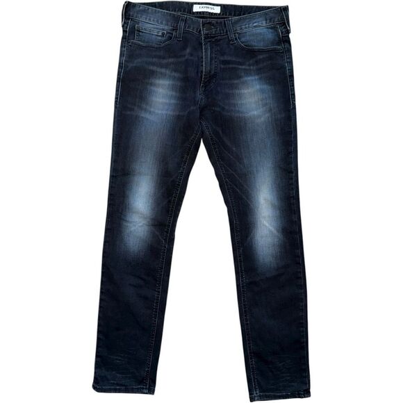 Express Men’s Skinny Jeans 34x32 Dark Wash Stretch Denim Slim Fit - Picture 1 of 6